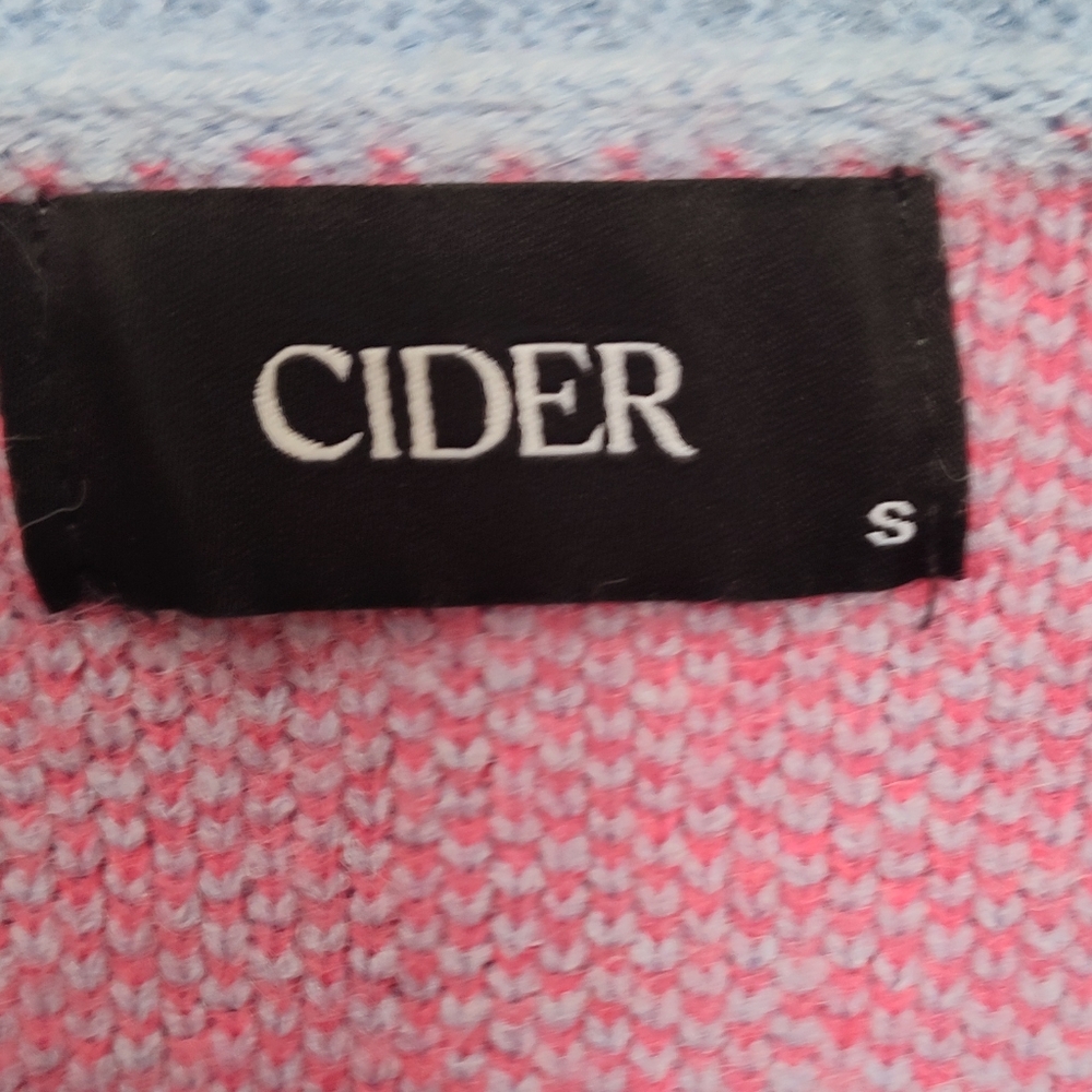 Cider Light Blue Cardigan with Pink Mushroom Motif - Picture 4 of 5
